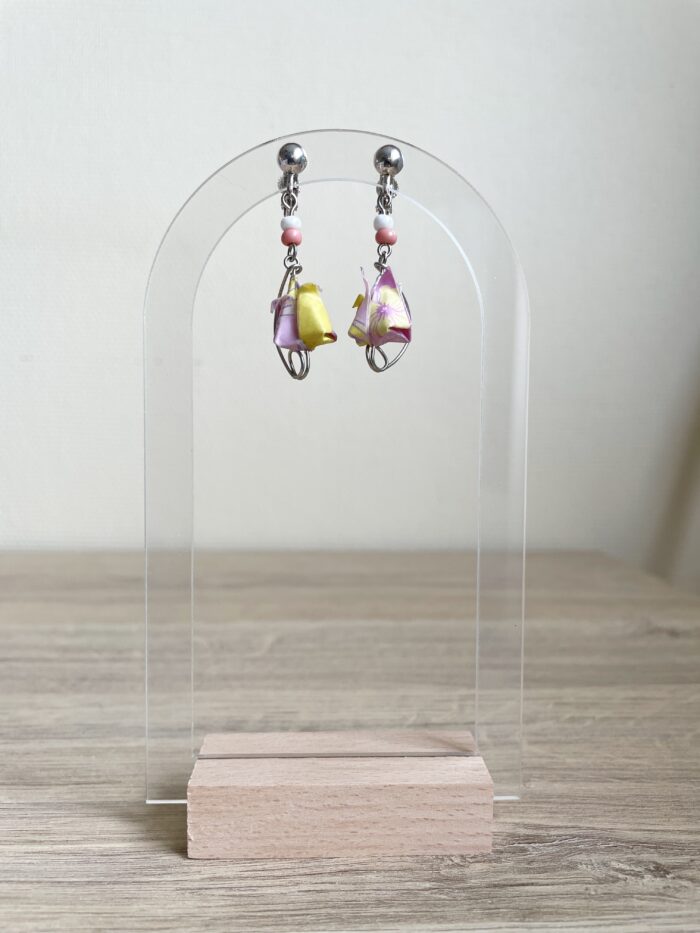 Boucles d'Oreilles Origami Boutons Fleurs De Lotus – Image 6