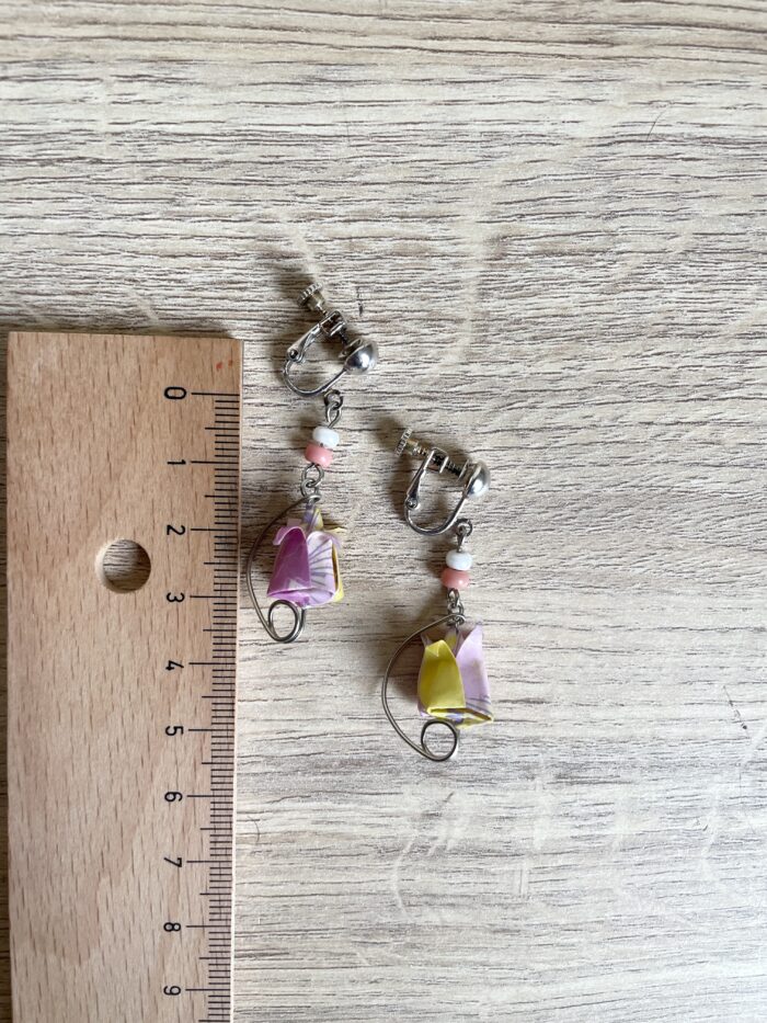 Boucles d'Oreilles Origami Boutons Fleurs De Lotus – Image 4